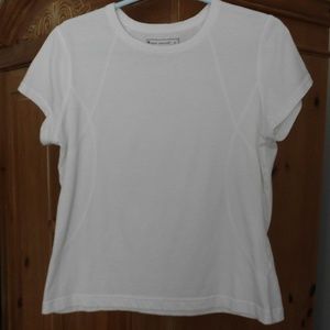 Woman's white, cotton blend, short sleeve t-shirt